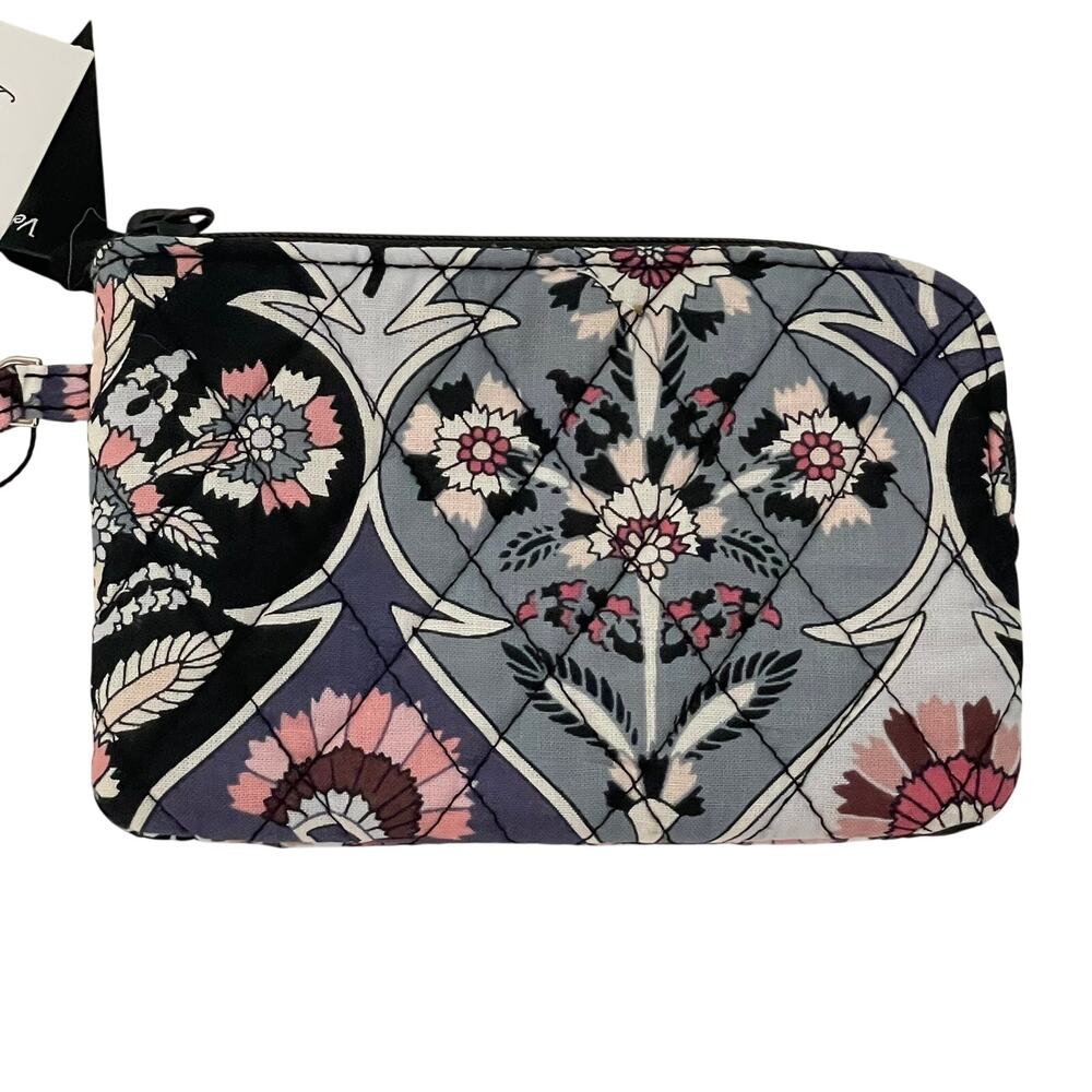 Vera Bradley Zip ID Case Ornate Blooms Floral Gray Pink NWT - Picture 2 of 4